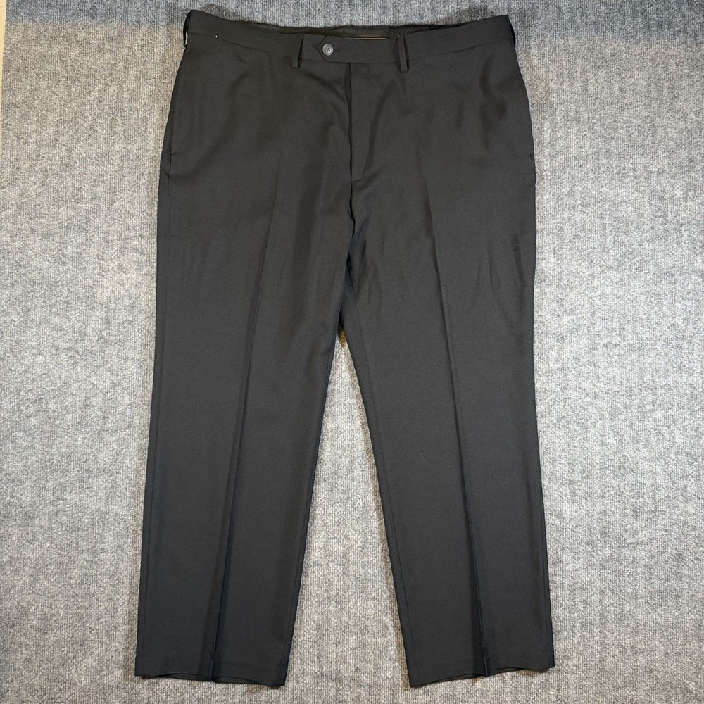Haggar Mens Black Dress Pants Classic Fit 42x30